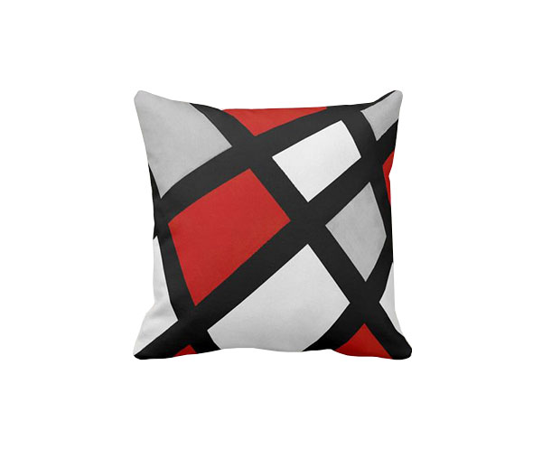 COJ�N CON CUADRO TONOS ROJO-GRIS