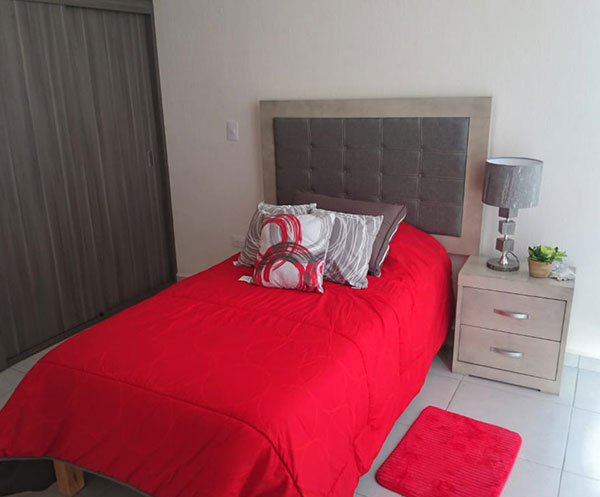 CAMA INDIVIDUAL FRAY GRIS  CON  1 BUROS