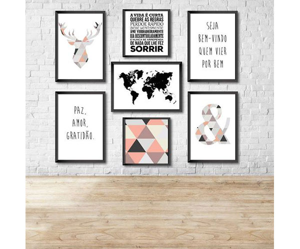 CUADROS DECORATIVOS TONOS ROSAS GRISES 