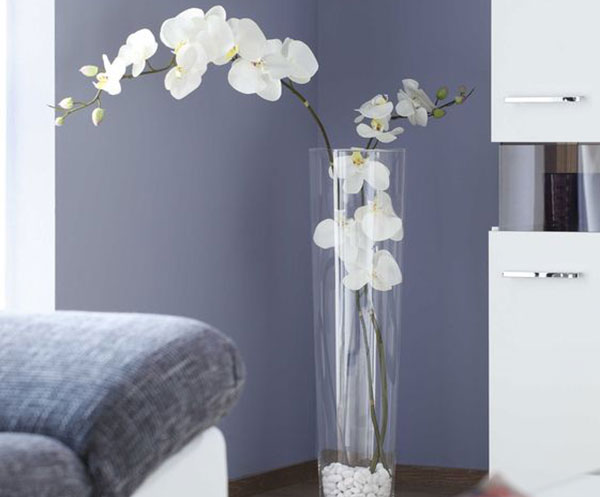 FLORERO CRISTAL CON ORQU�DEA ARTIFICIAL