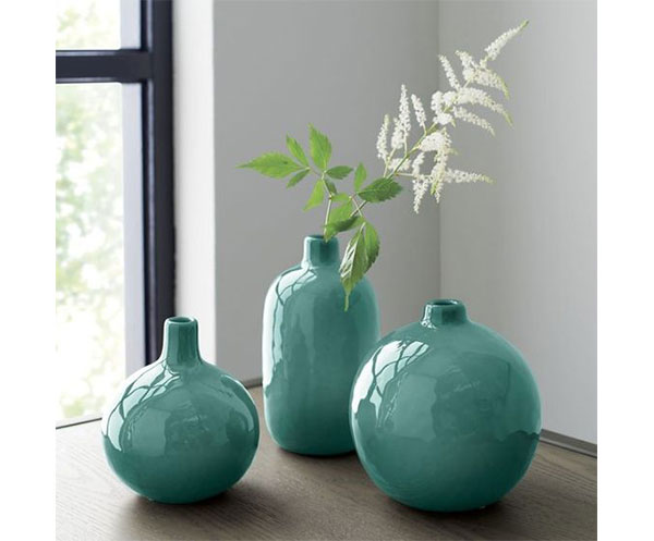 FLOREROS CERAMICA AZUL TURQUEZA