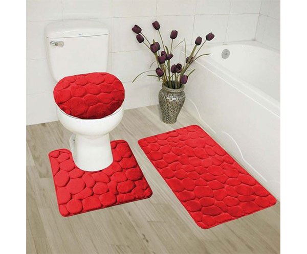 JUEGO DE BA�O ROJO