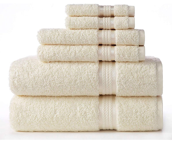 SET DE 6 TOALLAS  COLOR BEIGE 